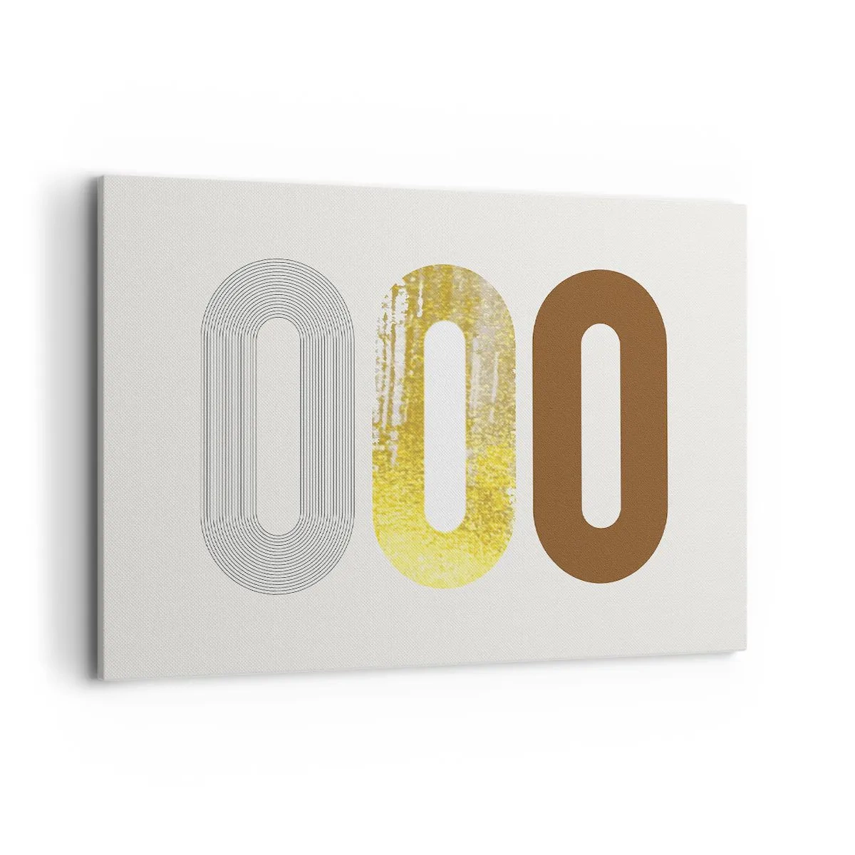 Bild auf Leinwand - Leinwandbild - Abstraktes Motiv aus drei geometrischen Formen - 120x80cm - Oooh! - Moderne Wanddekoration für Wohnzimmer und Schlafzimmer ARTTOR