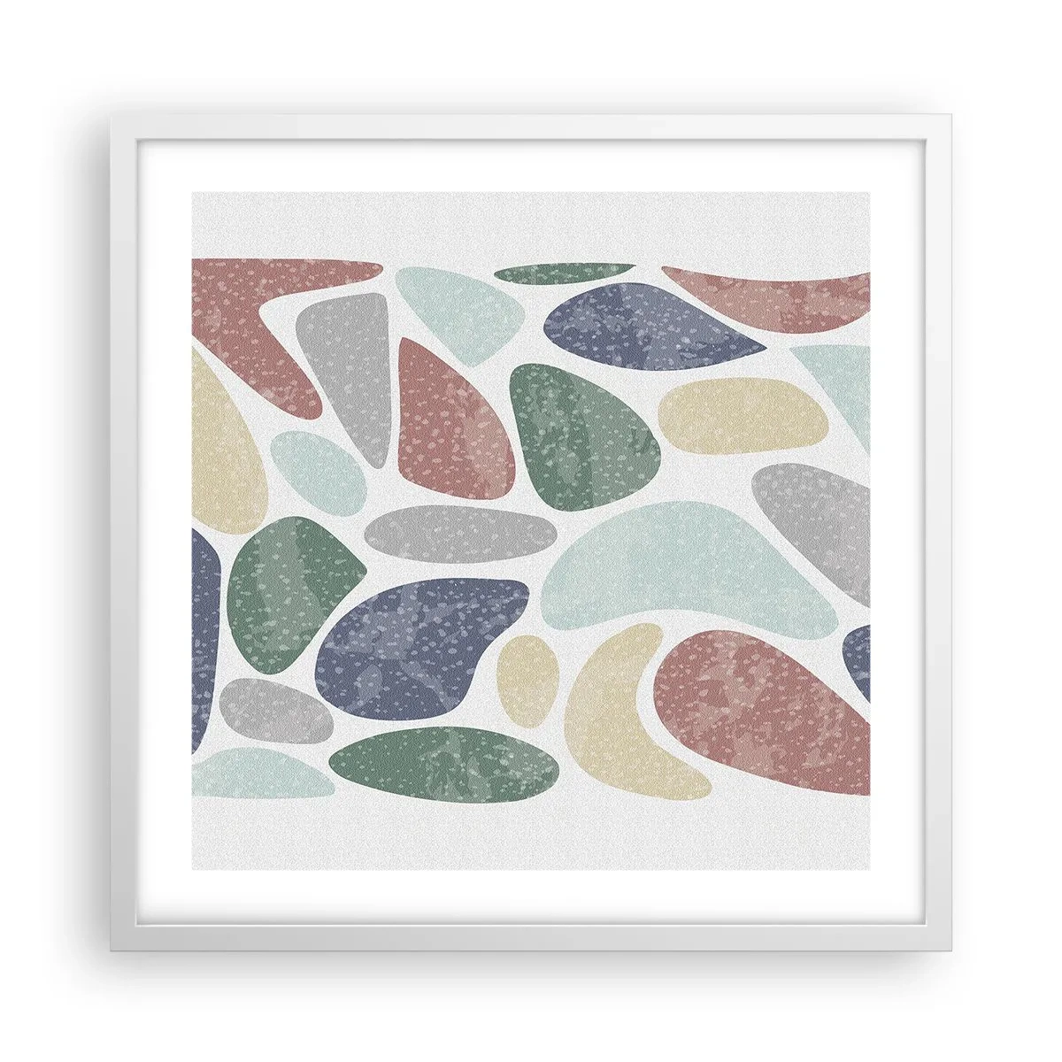 Poster in einem weißen Rahmen - Mosaik aus pulverförmigen Farben - 50x50 cm