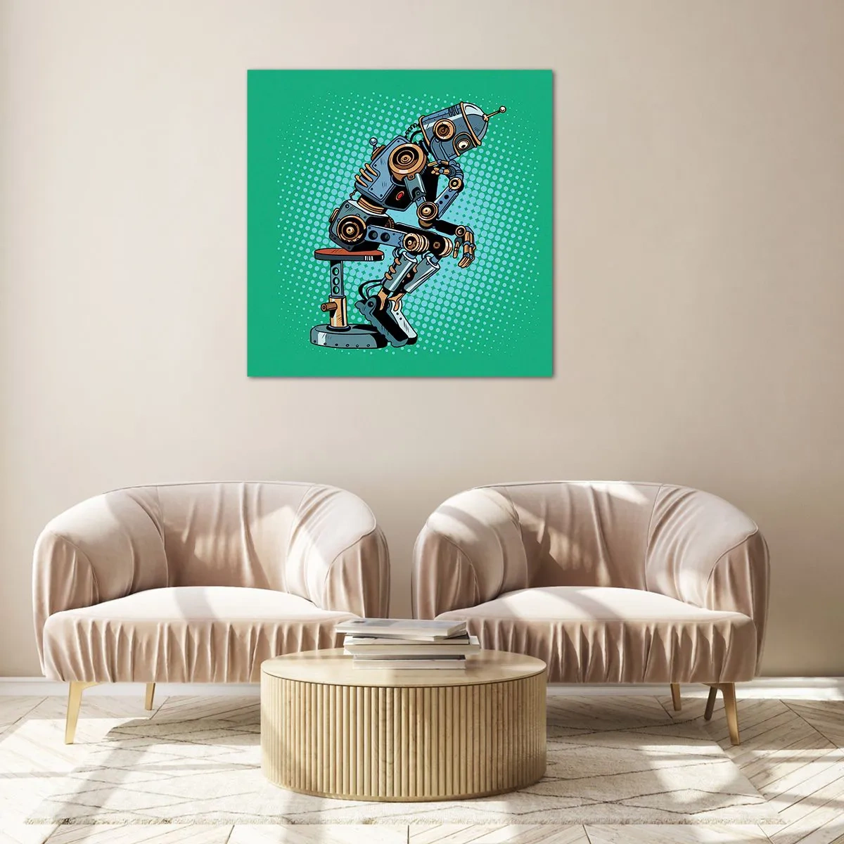 Glasbild - Bild auf glas - Über der Essenz des Seins - 50x50 cm