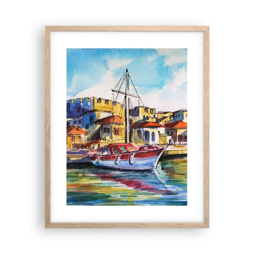 Poster in einem Rahmen aus heller Eiche - Regenbogennachmittag - 40x50 cm