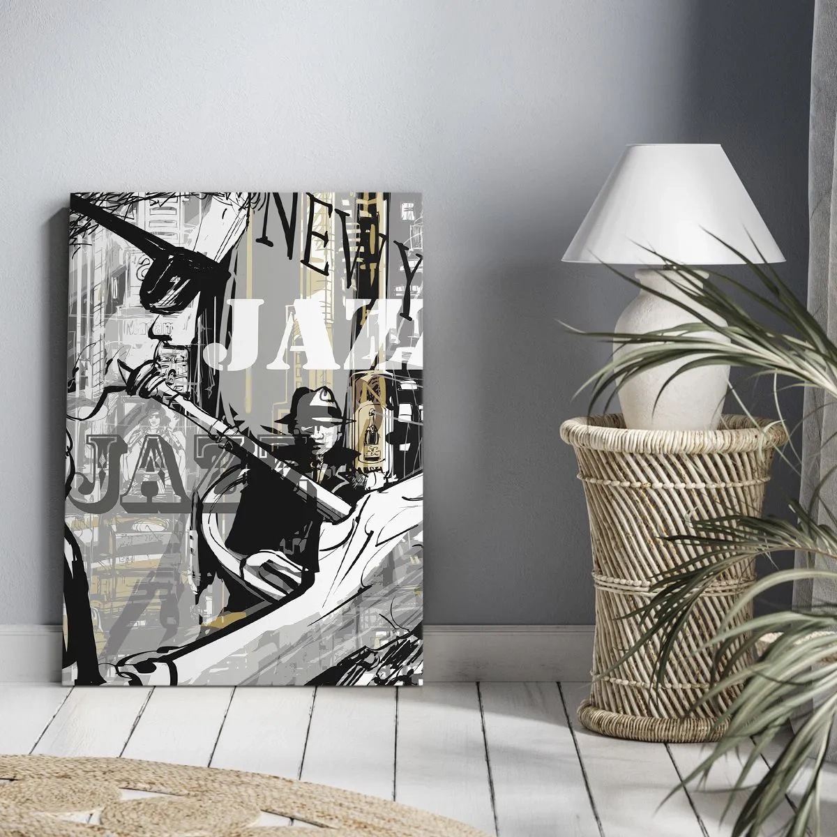Bild auf Leinwand - Leinwandbild - New Yorker Jazzszene - 50x70cm - Im Rhythmus von New York - Moderne Wanddekoration für Wohnzimmer und Schlafzimmer ARTTOR