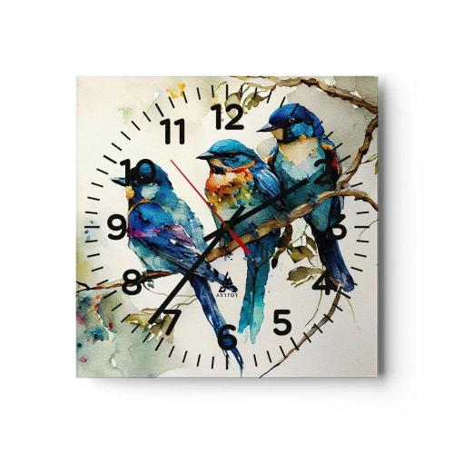 Wanduhr - Glasuhr - War er beleidigt? - 40x40 cm