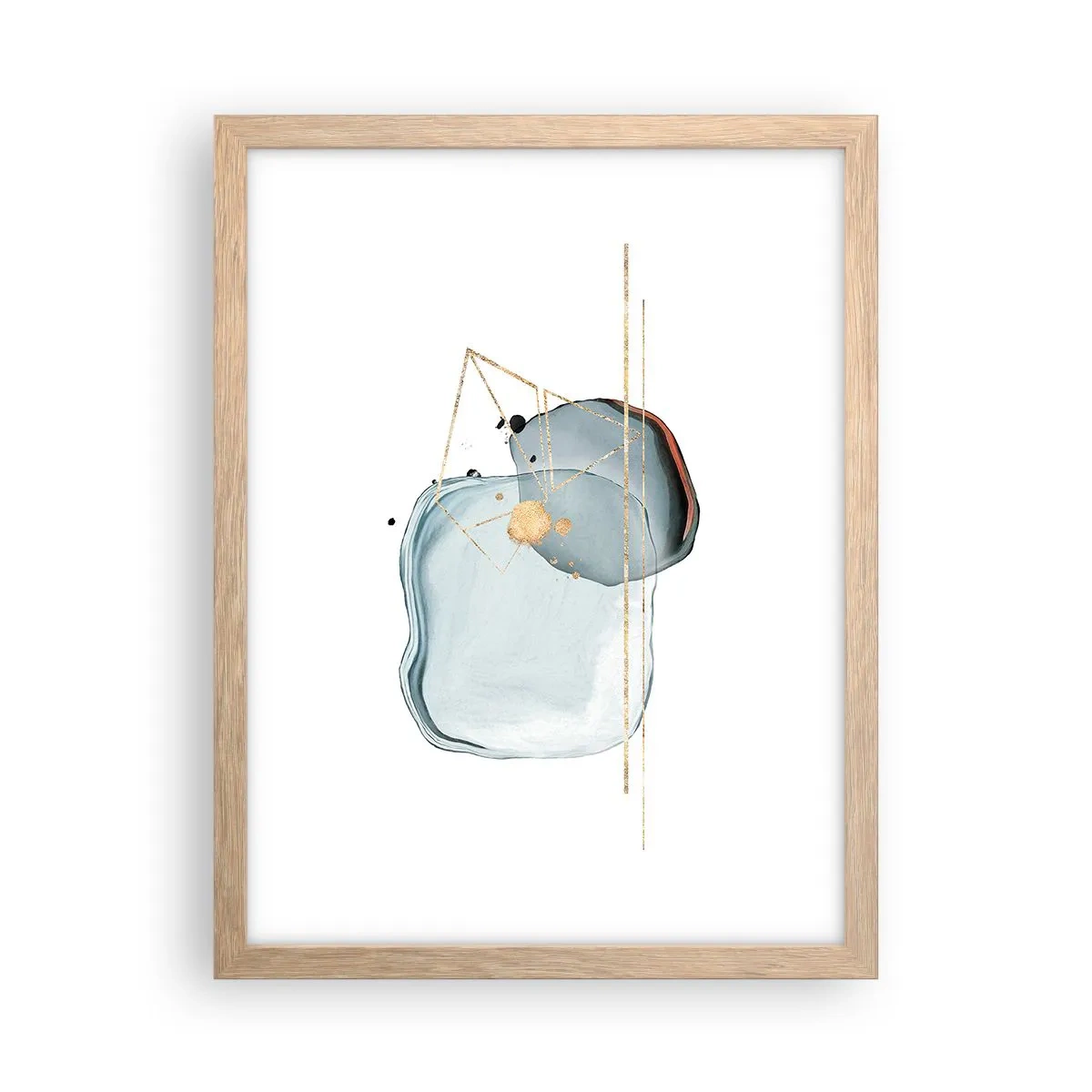 Poster in einem Rahmen aus heller Eiche - Eine Studie über Tropfen - 30x40 cm