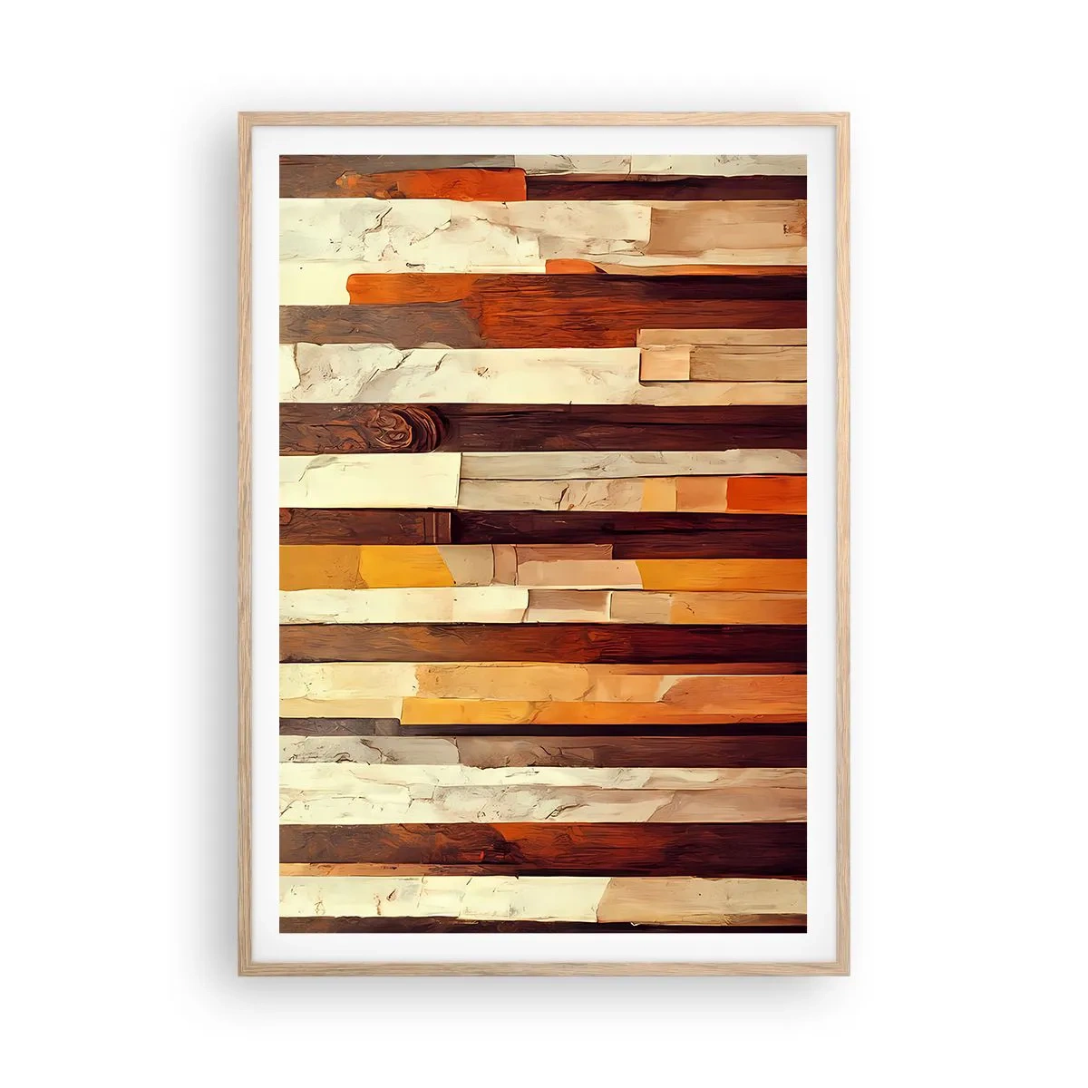 Poster in einem Rahmen aus heller Eiche - Hymne der Waldbäume - 70x100 cm