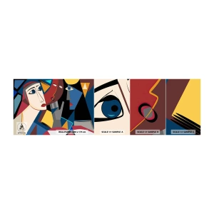 Fototapetenmuster Standard Eco - Gespräch zwischen Kubisten - Menschen, Kubismus, Porträt - 100x30 cm