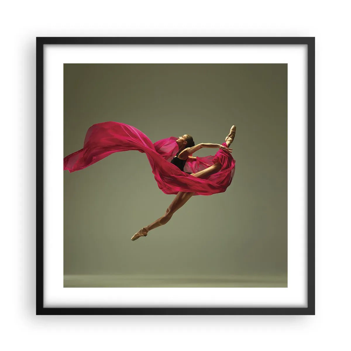 Poster in einem schwarzem Rahmen - Tanzende Flamme - 50x50 cm