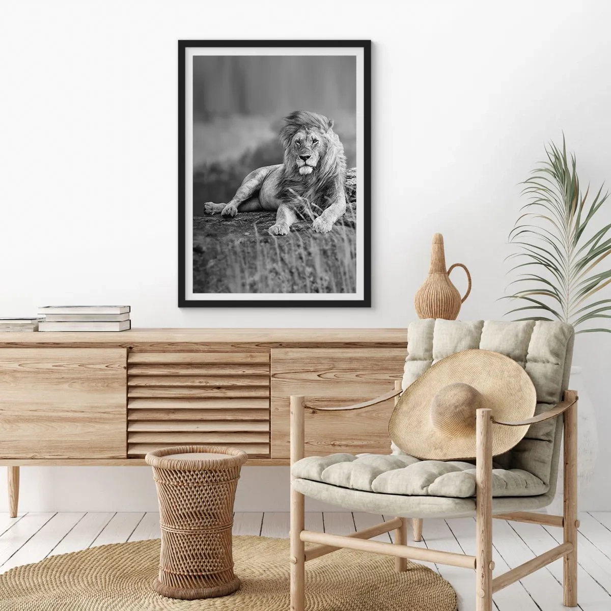 Poster in einem schwarzem Rahmen - Königliche Siesta - 61x91 cm