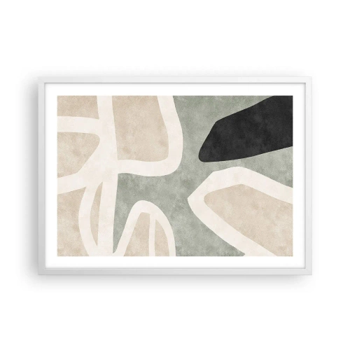 Poster in einem weißen Rahmen - Komposition mit schwarzem Motiv - 70x50 cm