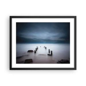 Poster in einem schwarzem Rahmen - Nachdenklicher See - 50x40 cm