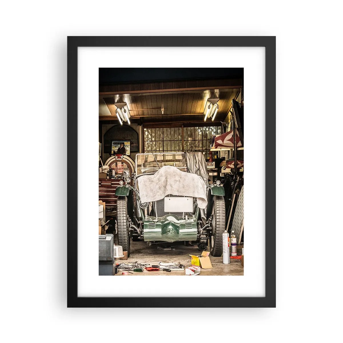 Poster in einem schwarzem Rahmen - Zurück in die Vergangenheit - 30x40 cm