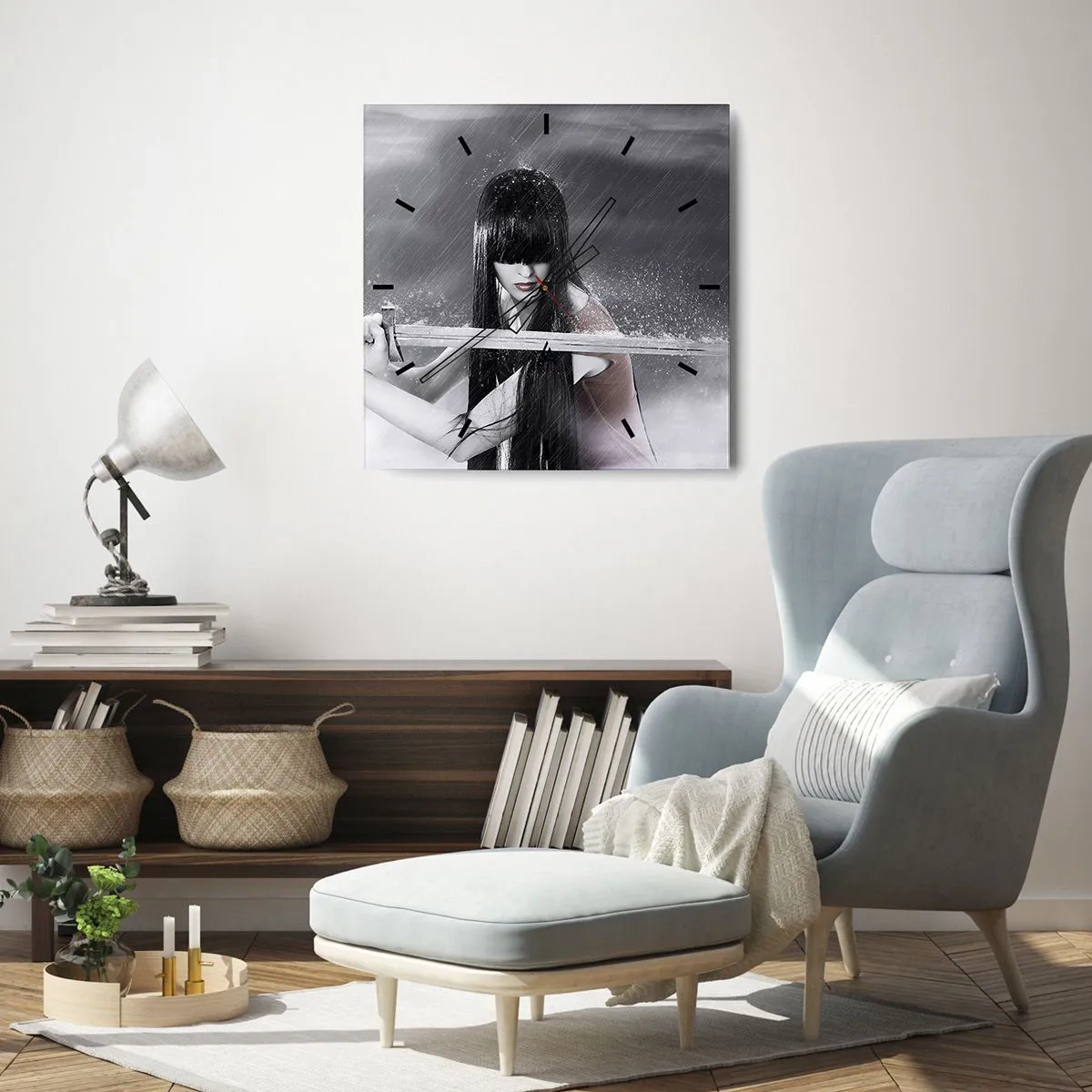 Wanduhr - Glasuhr - Schön und gefährlich - 30x30 cm