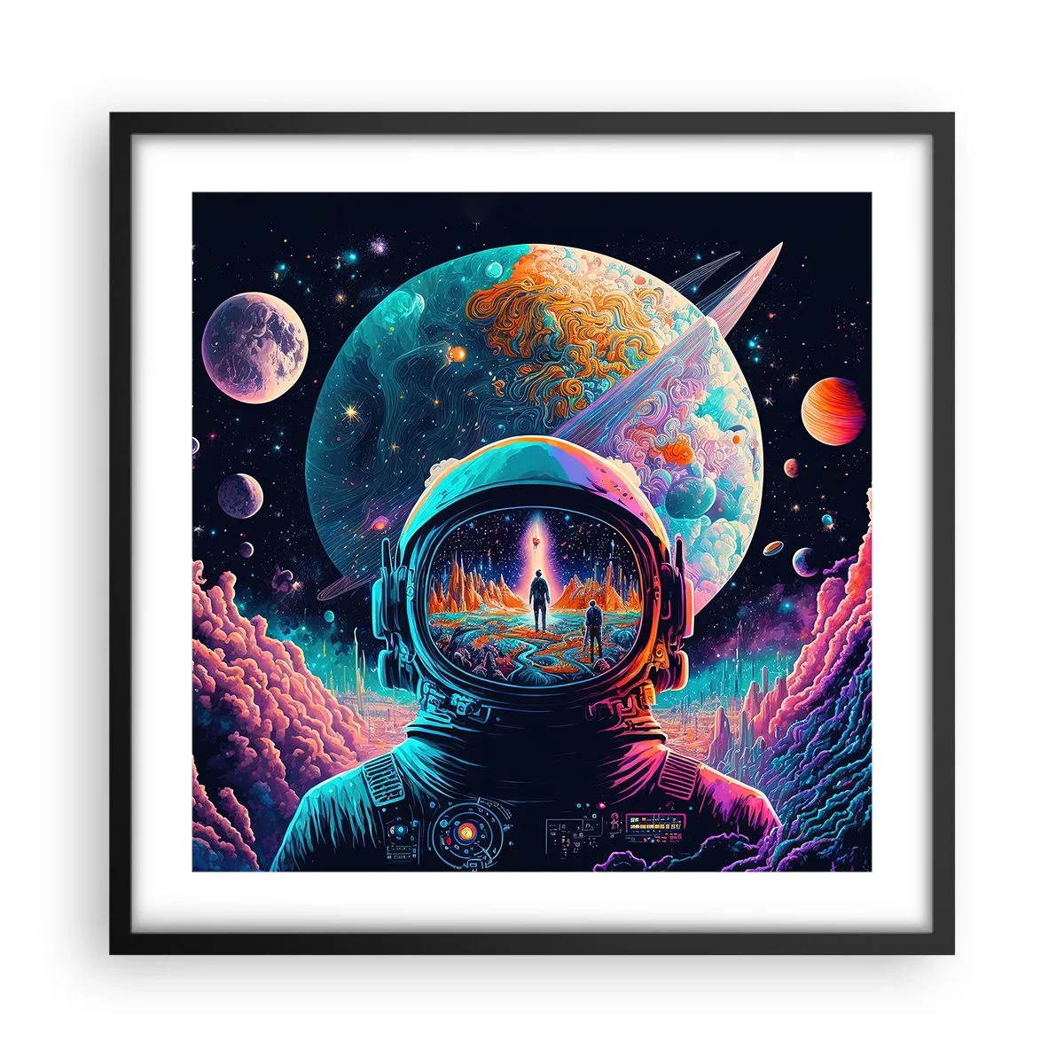 Poster in einem schwarzem Rahmen - Philosophen haben nicht davon geträumt - 50x50 cm