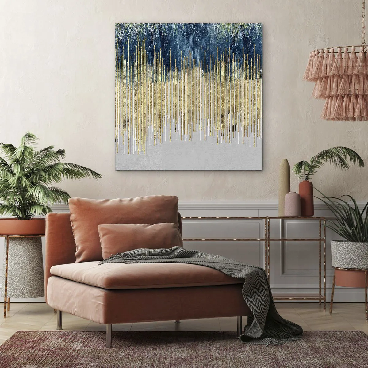 Bild auf Leinwand - Leinwandbild - Vergoldete Grenze - 60x60 cm