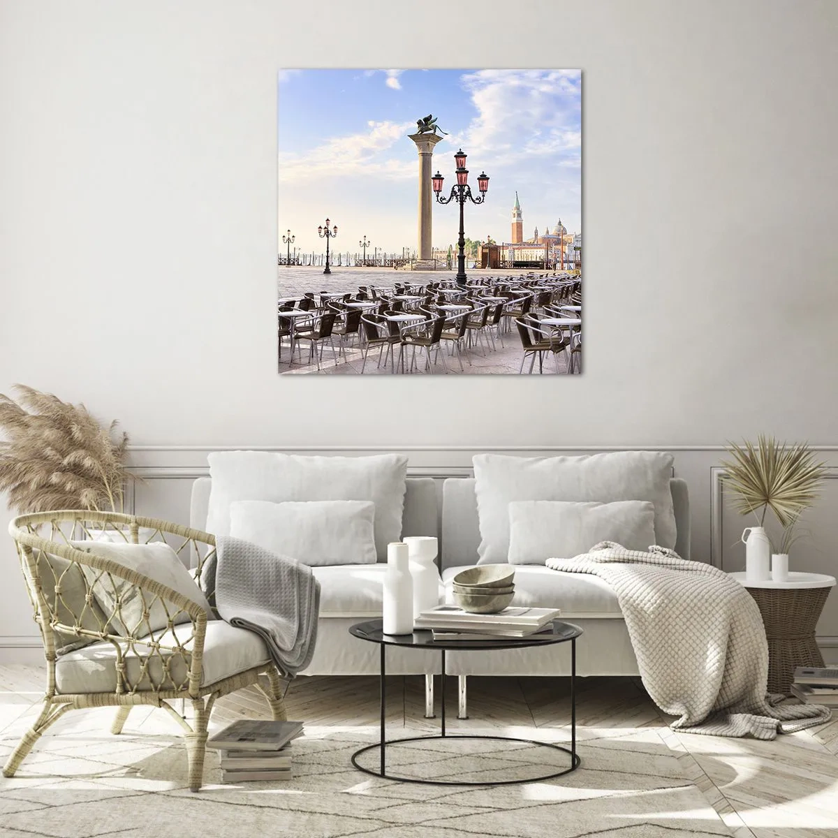 Glasbild - Bild auf glas - Wir laden Sie ein, alles ist bereit - 50x50 cm