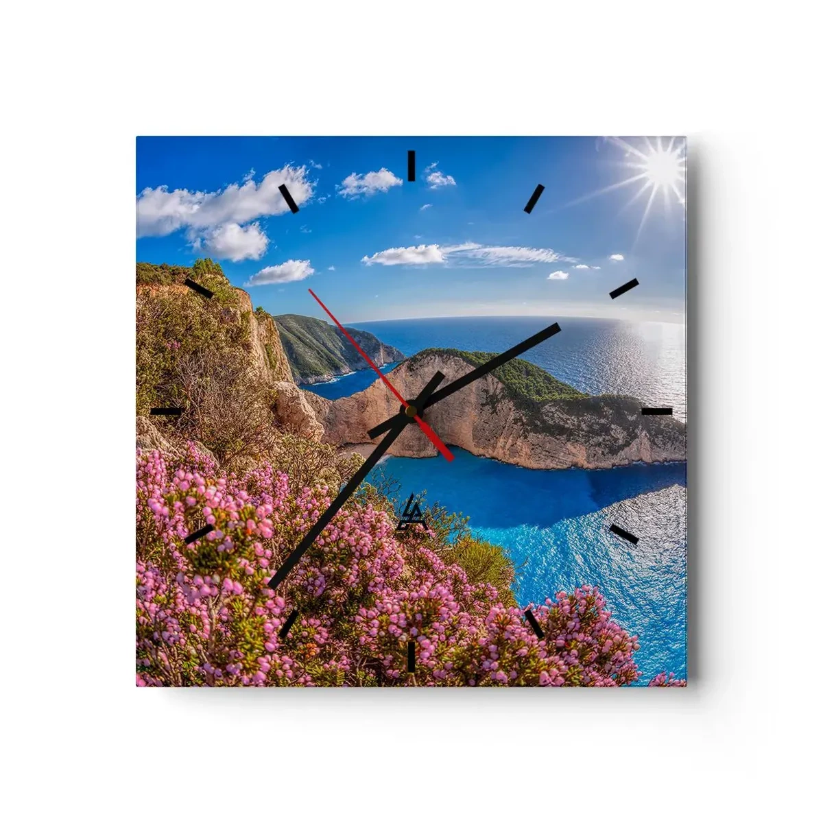 Wanduhr - Glasuhr - Mein toller Griechenlandurlaub - 40x40 cm