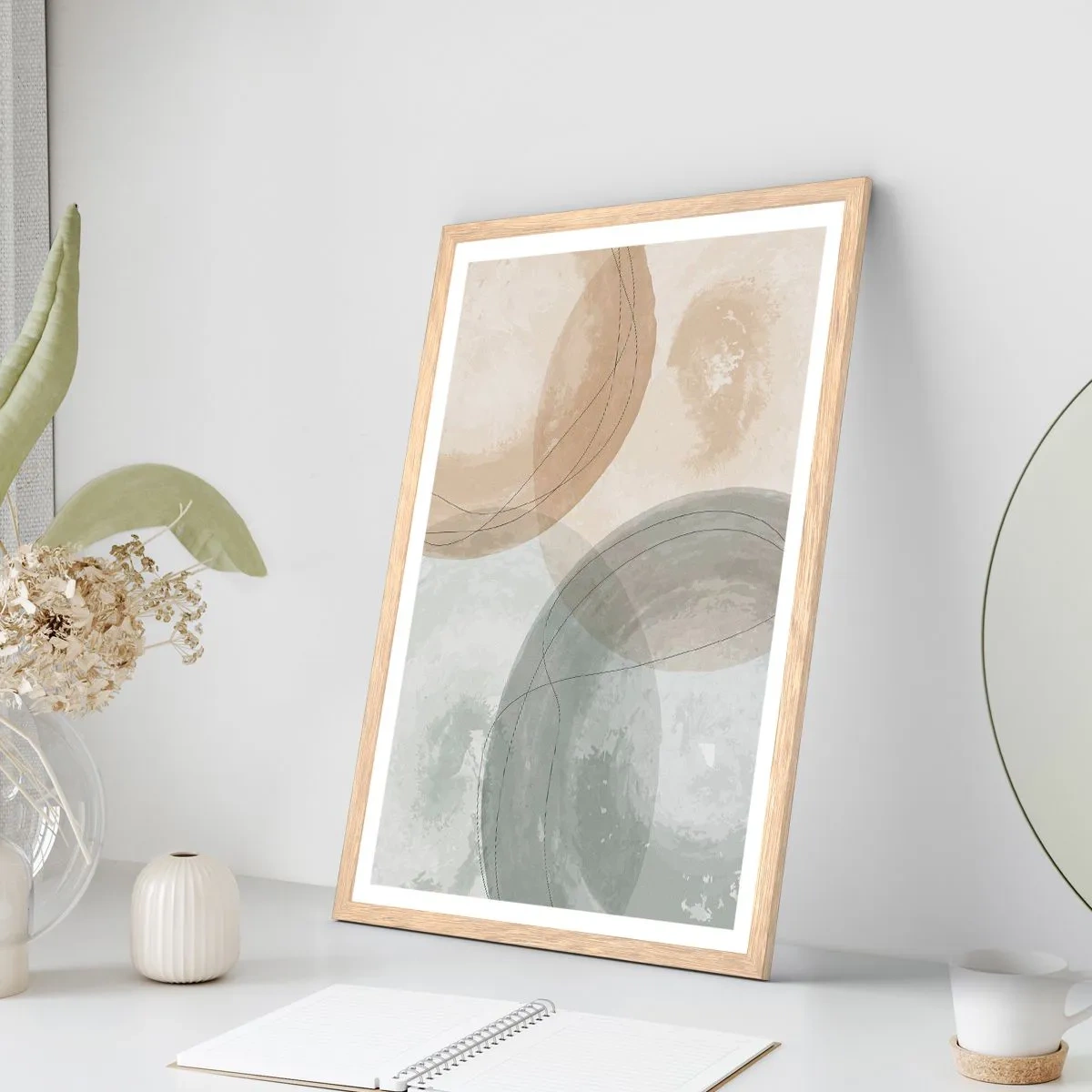 Poster in einem Rahmen aus heller Eiche - Welten durchdringen - 70x100 cm