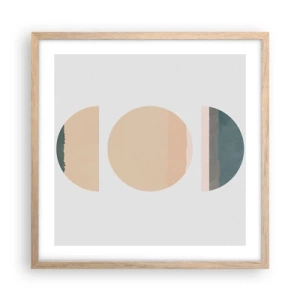 Poster in einem Rahmen aus heller Eiche - Ein Rad hinter dem anderen… - 50x50 cm