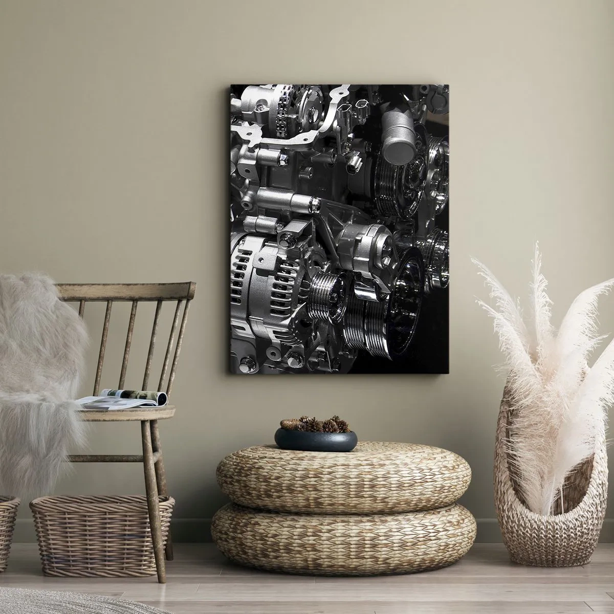 Bild auf Leinwand - Leinwandbild - Stahl, schön, stark - 55x100 cm