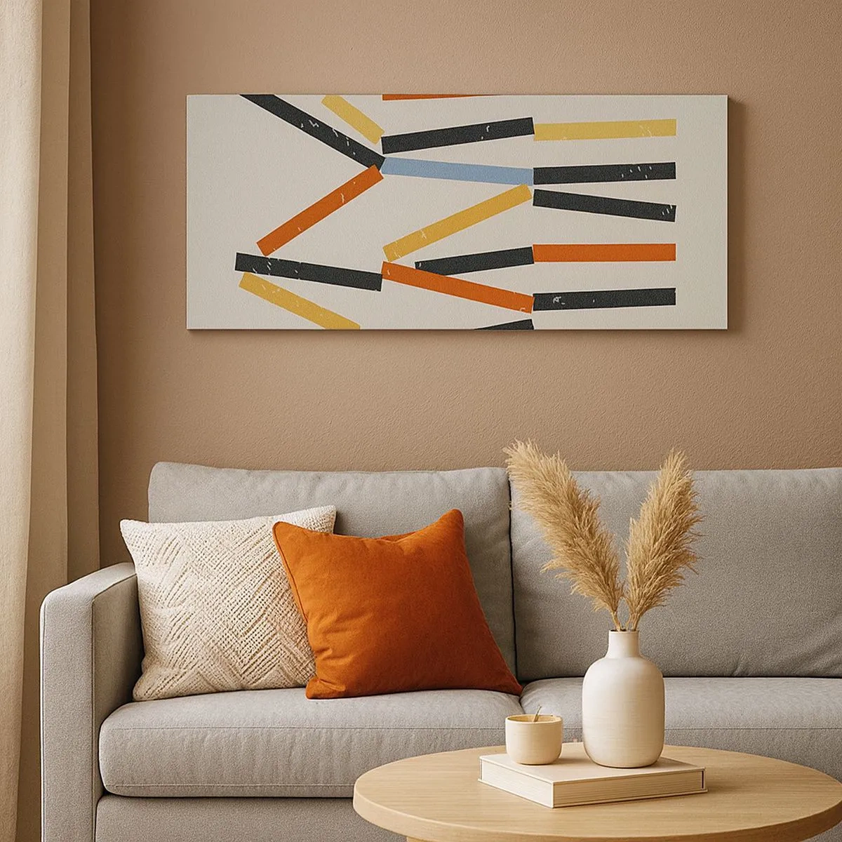 Bild auf Leinwand - Leinwandbild - Komposition auf der Ebene - 100x40 cm