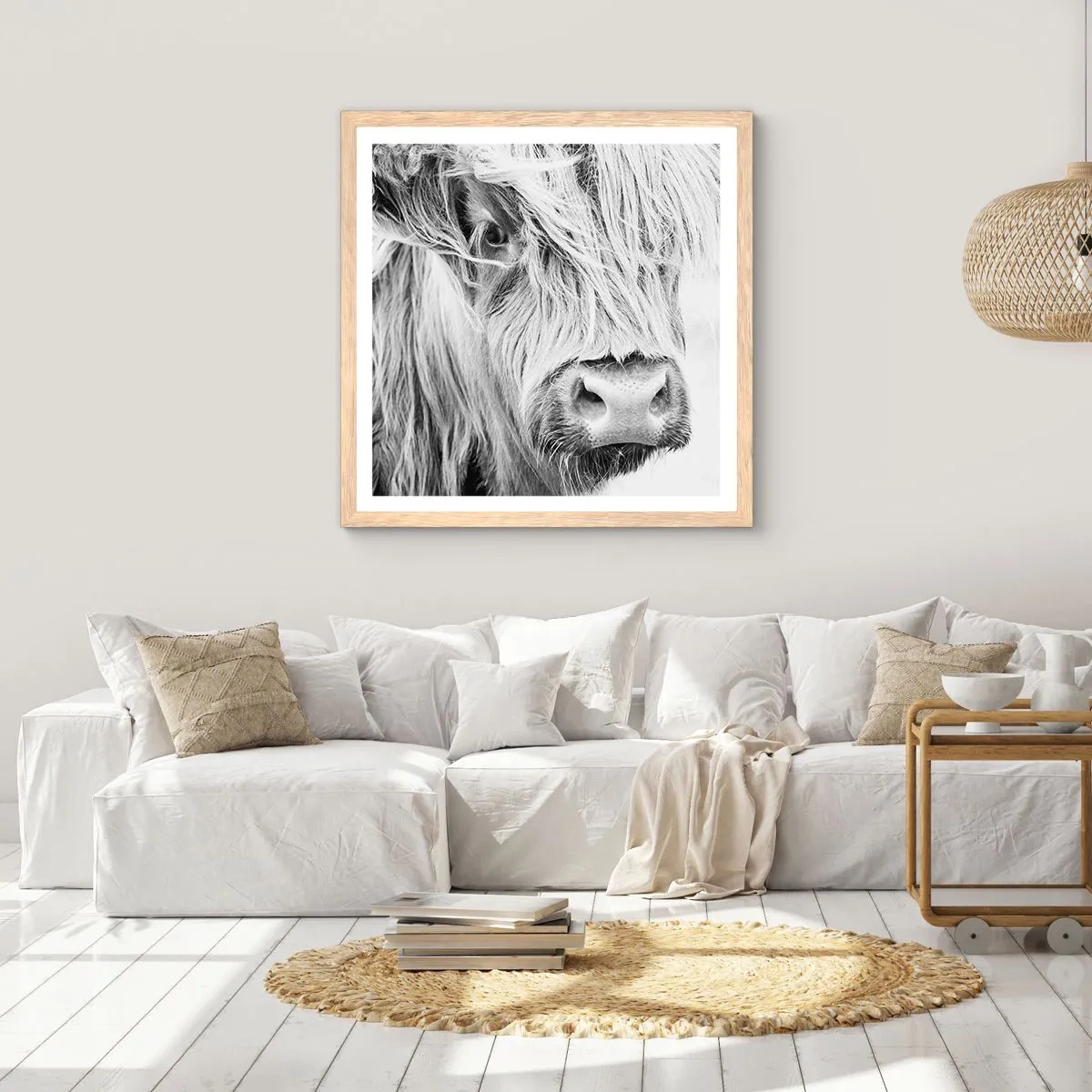 Poster in einem Rahmen aus heller Eiche - Schottische Wildheit - 50x50 cm