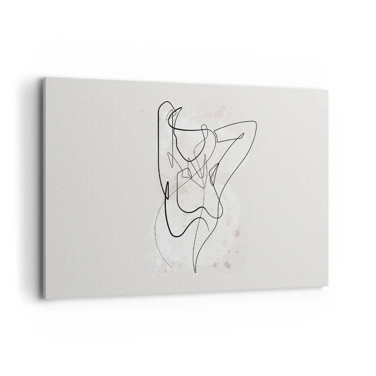 Bild auf Leinwand - Leinwandbild - Abstrakte Linienkunstfigur auf hellem Hintergrund - 120x80cm - Die Kunst der Verführung - Moderne Wanddekoration für Wohnzimmer und Schlafzimmer ARTTOR