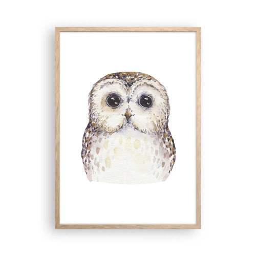 Poster in einem Rahmen aus heller Eiche - Schau mir in die Augen - 50x70 cm