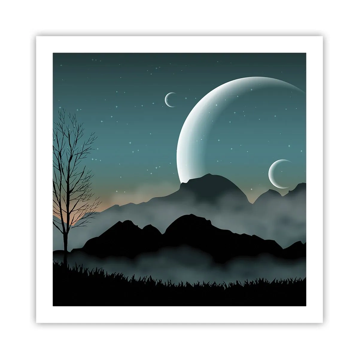 Poster - Karneval in der Sternenacht - 60x60 cm