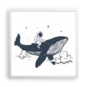 Poster in einem weißen Rahmen - Weltraumabenteuer - 60x60 cm