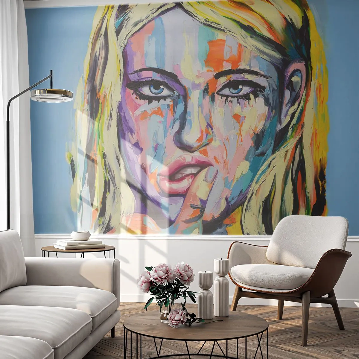 Fototapete Standard Eco - Schau ihr direkt in die Augen - Frau, Porträt einer Frau, Mädchen - 250x175 cm