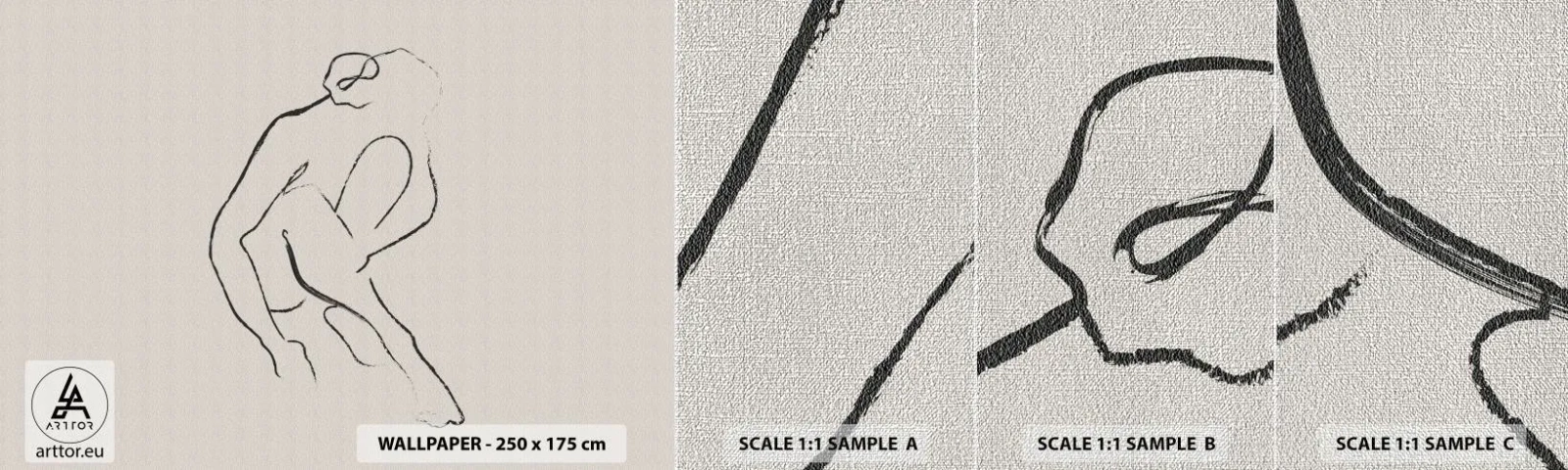 Fototapeten Muster Premium Canvas - Intime Skizze - Minimalismus, Akt, Frau - 100x30 cm