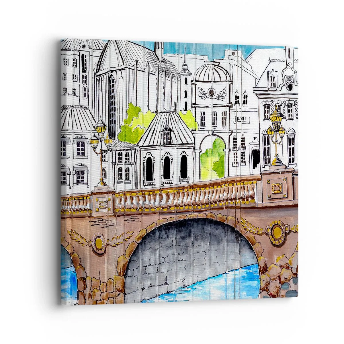 Bild auf Leinwand - Leinwandbild - Die Stadt ist gemalt - 30x30 cm