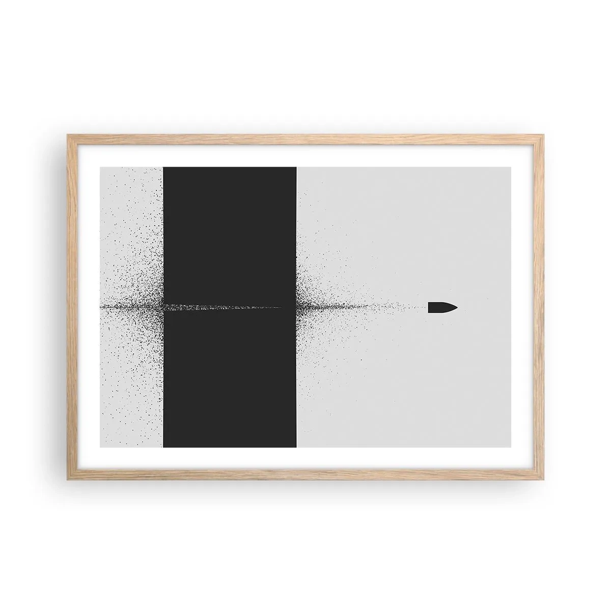 Poster in einem Rahmen aus heller Eiche - Direkt zum Ziel - 70x50 cm