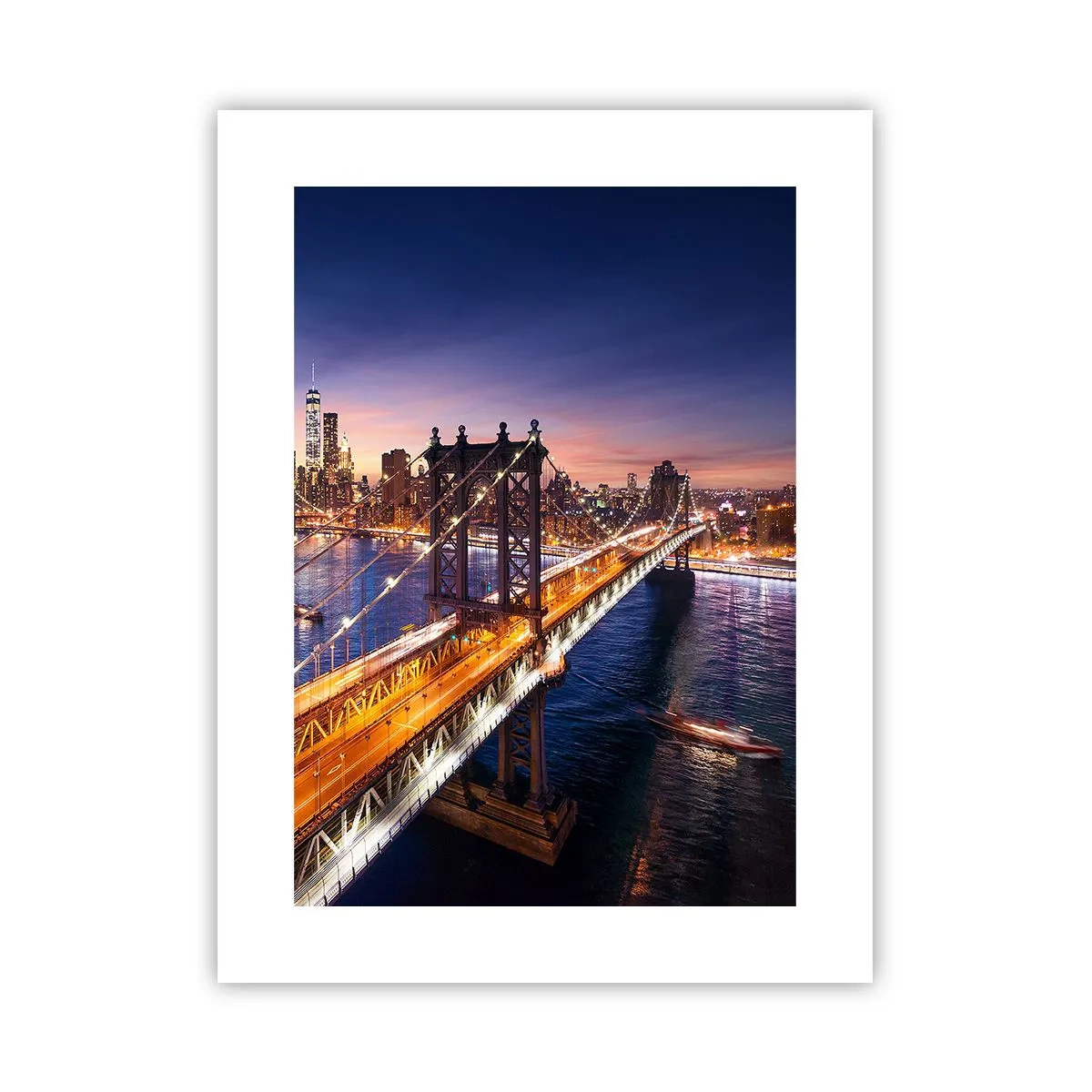 Poster - Eine leuchtende Brücke zum Herzen der Stadt - 30x40 cm