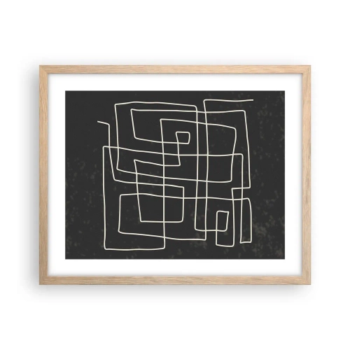 Poster in einem Rahmen aus heller Eiche - Nicht so einfach - 50x40 cm