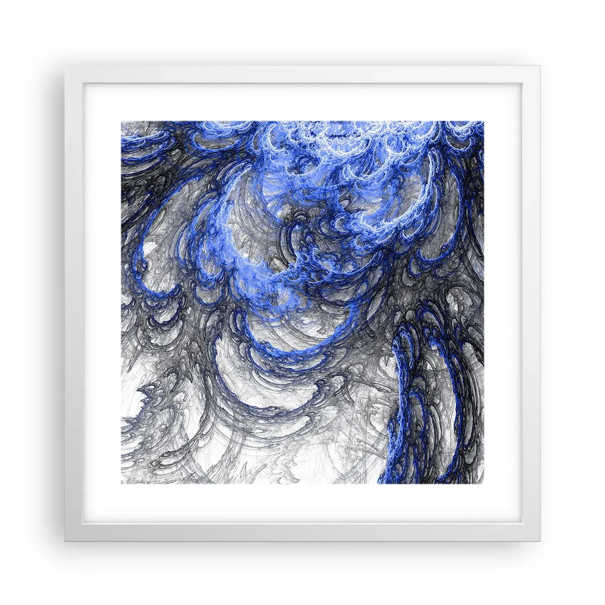 Poster in einem weißen Rahmen - Die Geburt einer Welle - 40x40 cm