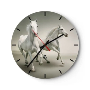 Wanduhr - Glasuhr - Weiße Macht! - 40x40 cm