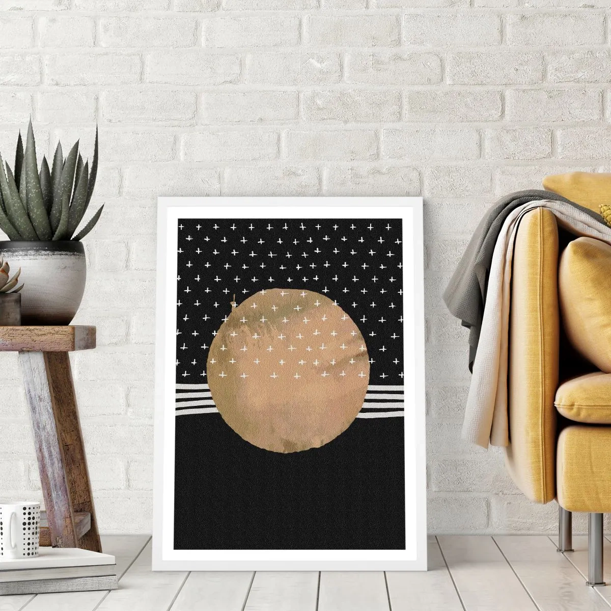 Poster in einem weißen Rahmen - Komposition: Galaxienflagge - 30x40 cm