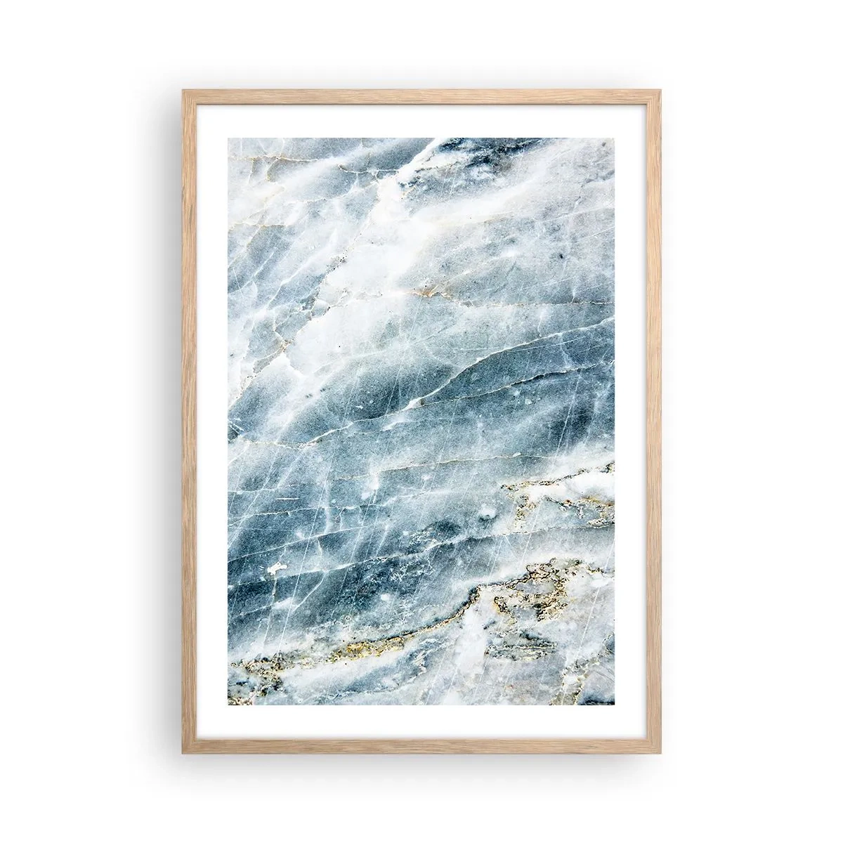 Poster in einem Rahmen aus heller Eiche - Eiswelt - 50x70 cm