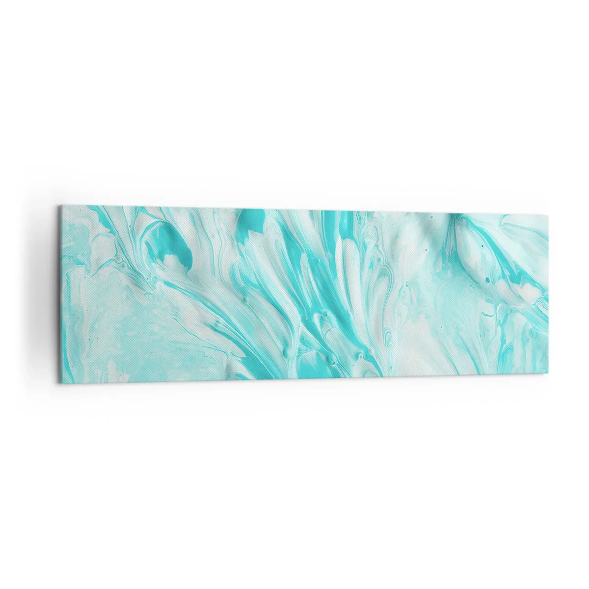 Bild auf Leinwand - Leinwandbild - Ein abstraktes Motiv in Pastelltönen von Blau und Weiß. - 160x50cm - Für immer zusammen - Moderne Wanddekoration für Wohnzimmer und Schlafzimmer ARTTOR