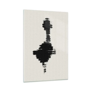 Glasbild - Bild auf glas - Ein abstraktes Motiv, das einer Schallwelle im minimalistischen Stil ähnelt. - 80x120cm - Schwingungen der Fantasie - Moderne Wanddekoration für Wohnzimmer und Schlafzimmer ARTTOR