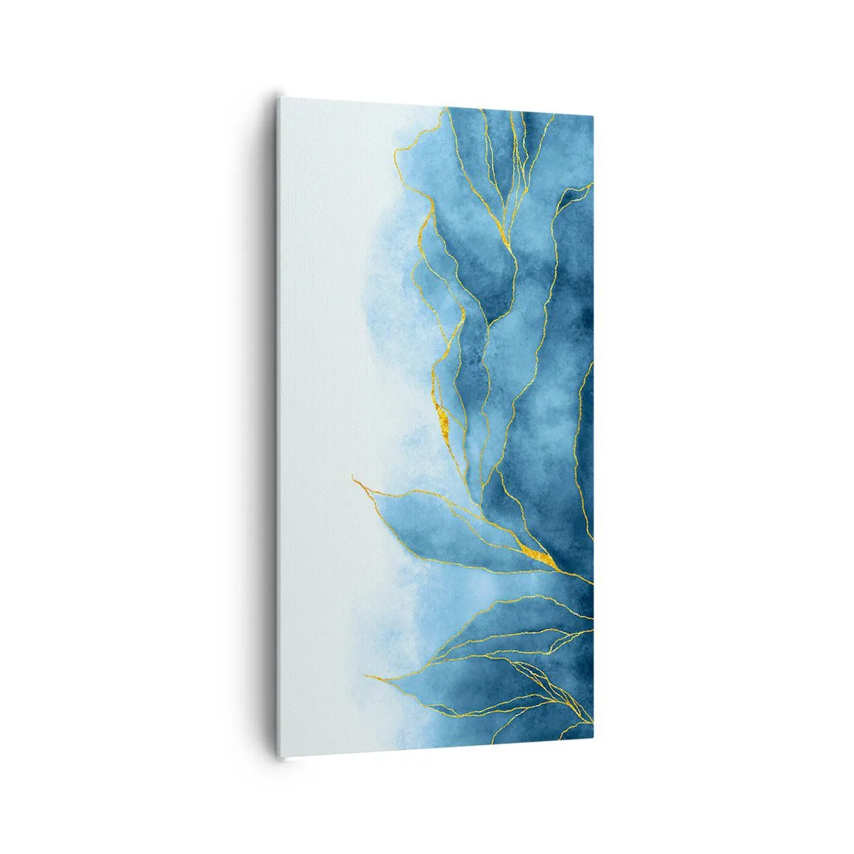 Bild auf Leinwand - Leinwandbild - Blau im Gold - 65x120 cm