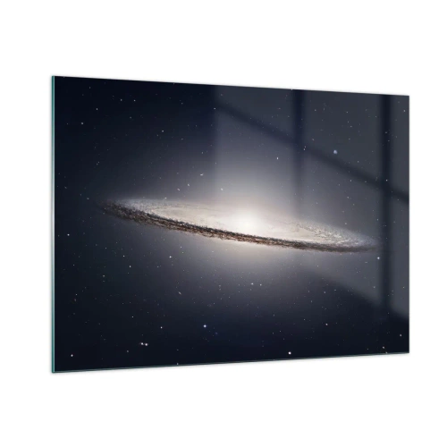 Glasbild - Bild auf glas - Eine im Weltraum schwebende Spiralgalaxie - 100x70cm - Vor langer Zeit in einer weit entfernten Galaxie ... - Moderne Wanddekoration für Wohnzimmer und Schlafzimmer ARTTOR