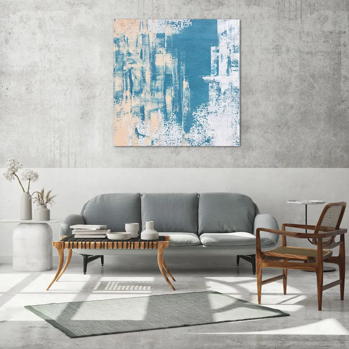 Glasbild - Bild auf glas - Durch einen Eiszapfen - 60x60 cm