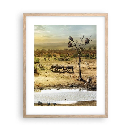 Poster in einem Rahmen aus heller Eiche - Ein Fluss floss aus Eden ... - 40x50 cm