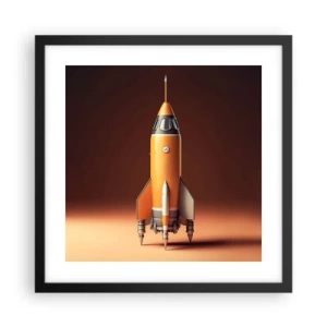 Poster in einem schwarzem Rahmen - Es beginnt mit einem Traum - 40x40 cm