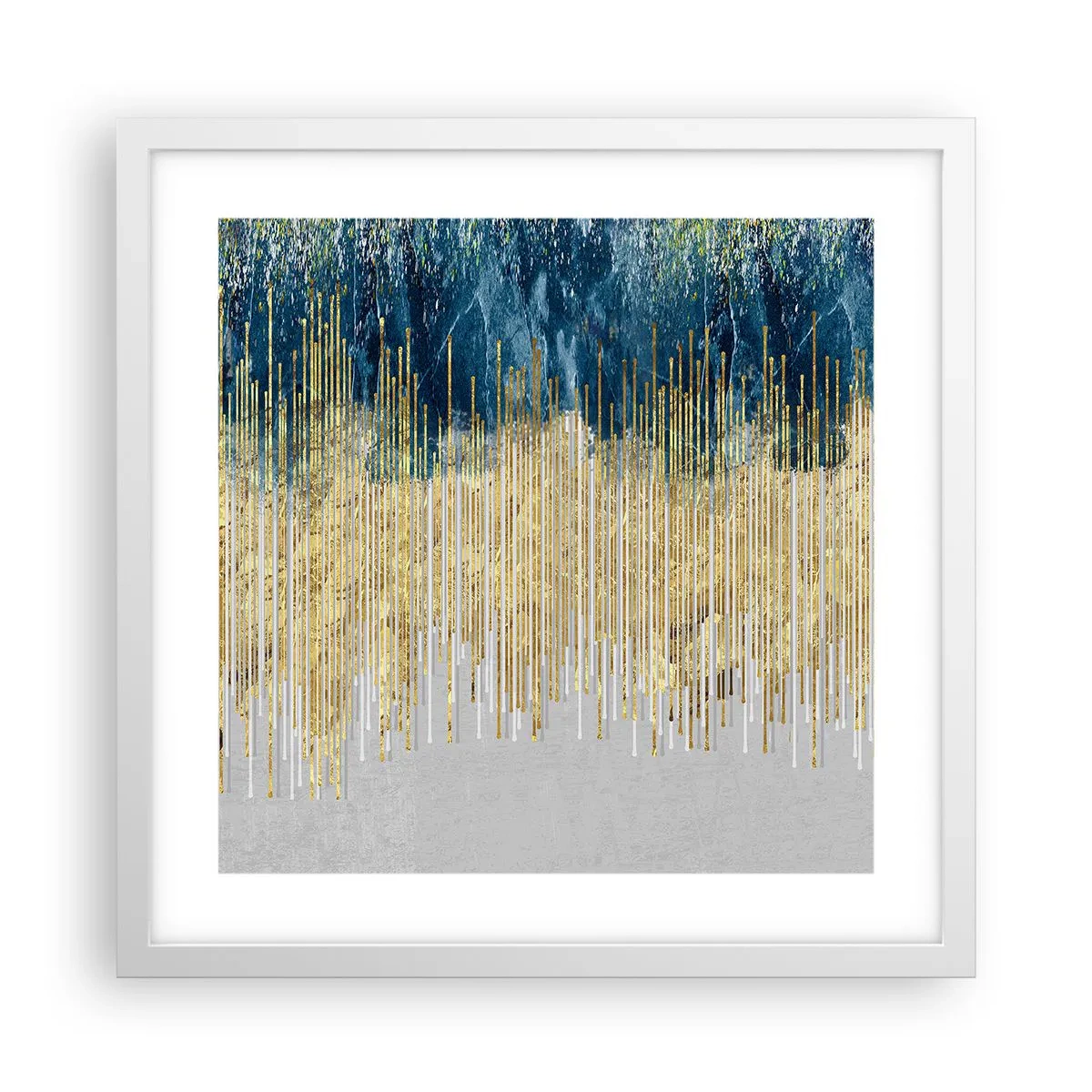 Poster in einem weißen Rahmen - Vergoldete Grenze - 40x40 cm