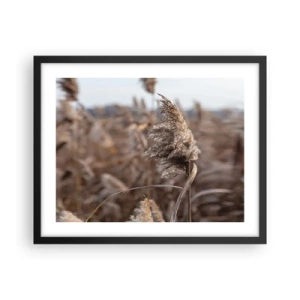 Poster in einem schwarzem Rahmen - Zeit, mit dem Wind zu gehen - 50x40 cm
