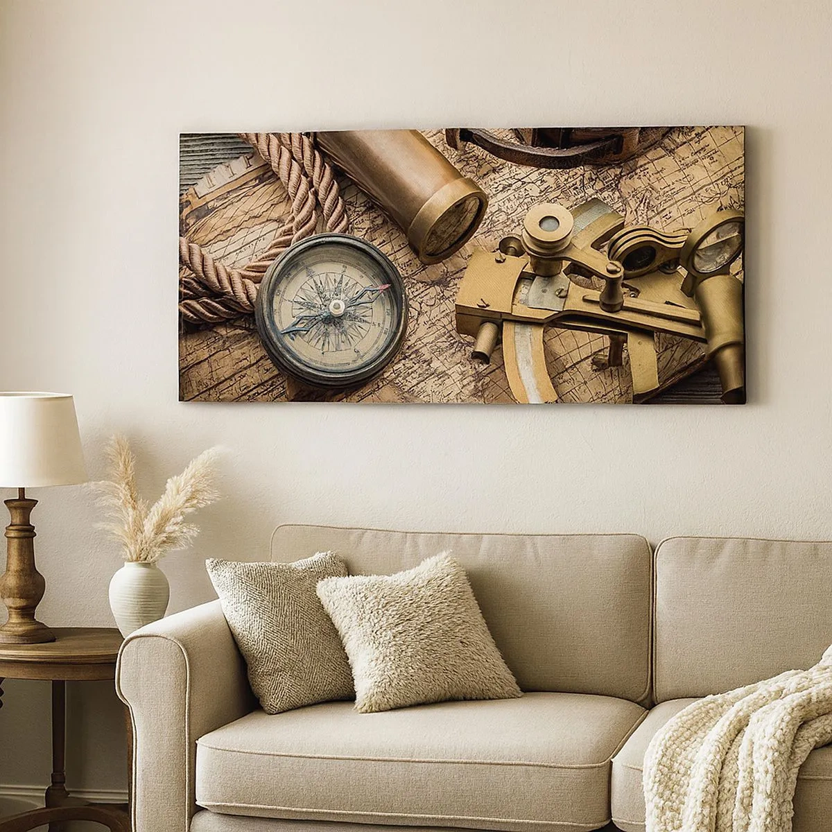 Bild auf Leinwand - Leinwandbild - Setze Sie einen Kurs - 100x40 cm