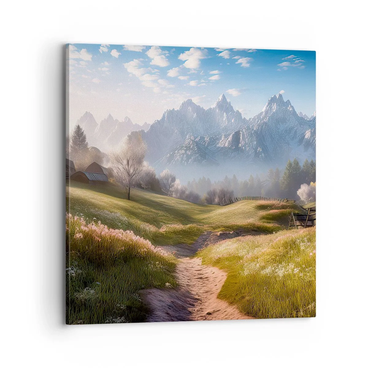 Bild auf Leinwand - Leinwandbild - Idyllisches Tal - 70x70 cm