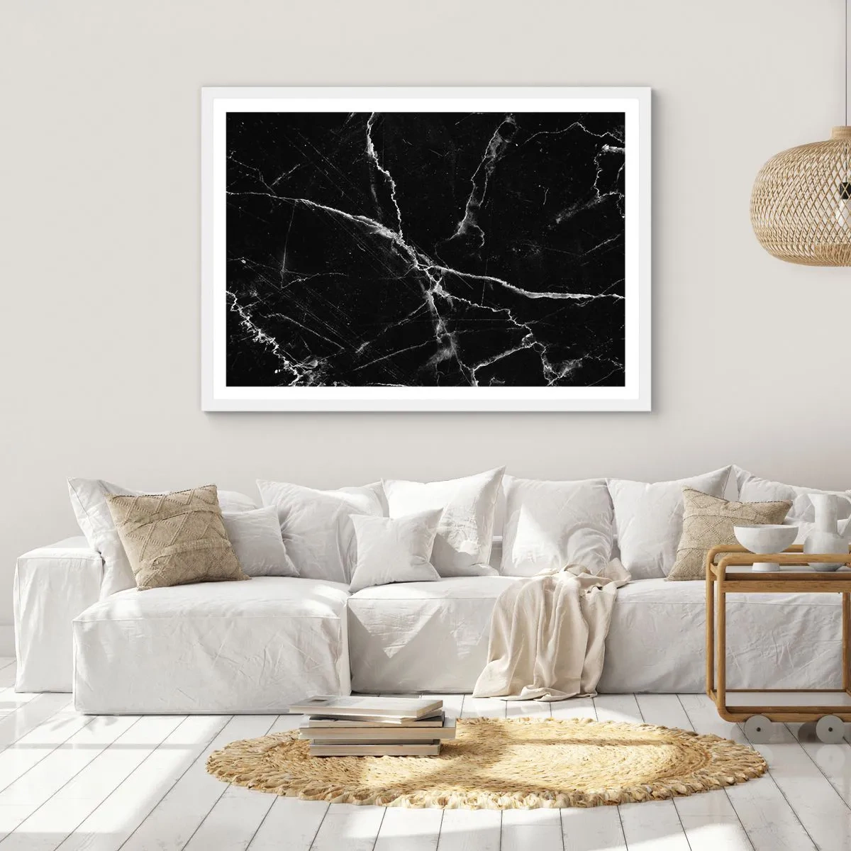 Poster in einem weißen Rahmen - Geheimleben des Steins - 91x61 cm